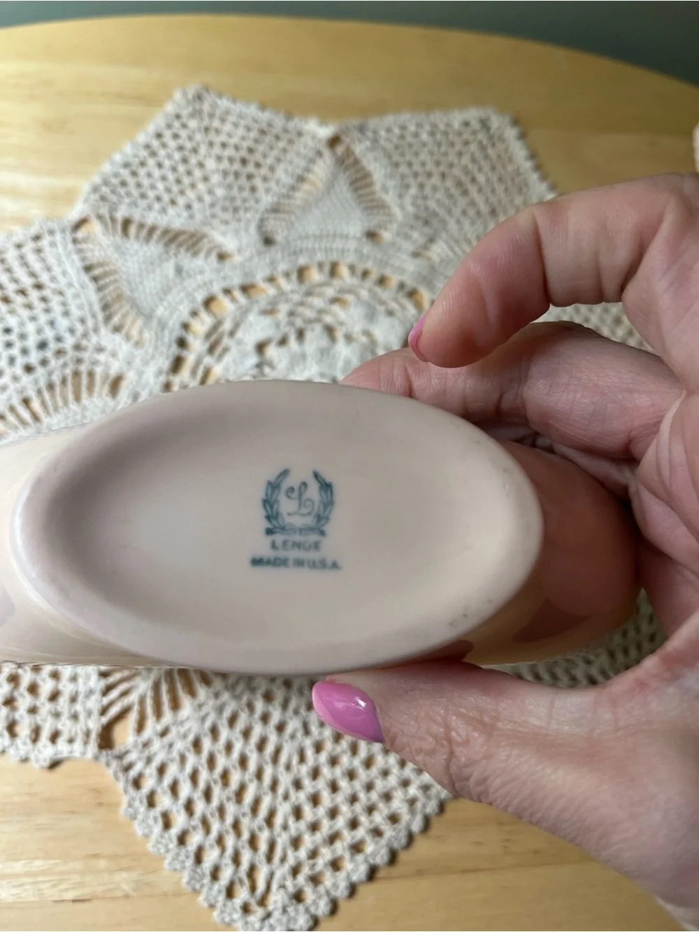 Rare Coral/Pink Lenox Set With A Green Mark